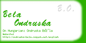 bela ondruska business card